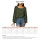 thumbnail image 5 of Mujer Jersey Sudadera Casual Suelta Cómoda Moda Manga Larga Blusa Femenina Verde S, 5 of 5