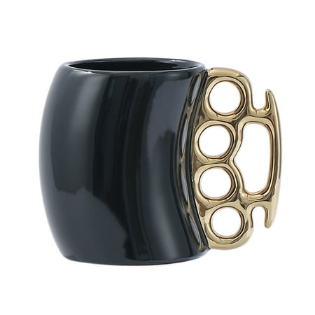 

Qeeadeea/Ceramic Mug With Lid 14oz Personalised Mug Cute Ceramic Coffee Cup Suitable For Hot Drinks-black-gold medal-400ml/14oz