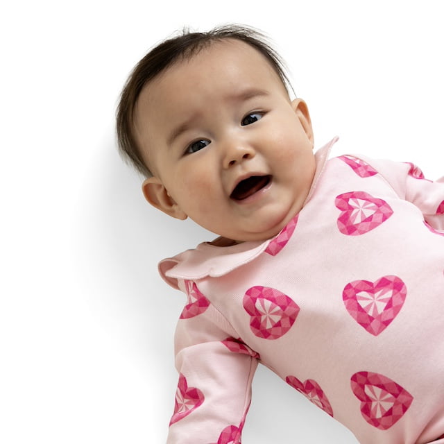 Paris Hilton x Monica + Andy Organic Cotton Scallop Collar Romper, Sizes Newborn-24 Months