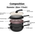 thumbnail image 3 of Black Monster Cooker 5-in-1 Functions, Frying pan, Grill pan, Double Sided Frying Pan, Pot, Steamer, It is Changeable and Transformed and Superior Nonstick Function Premium Cookware Set, 3 of 6