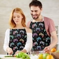 thumbnail image 3 of Colorful Controllers Games Icons Black Apron-Garden Aprons for Women with Pockets-Cotton Linen Waterproof Kitchen Cooking Gardening Aprons Adjustable for Kitchen,Cooking,BBQ and Salon 33x27 Inch, 3 of 7