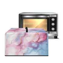 TSOVTHRID Pink Violet Marble Texture Print Microwave Oven Grill Cover Protector Oil-Proof Microwave Oven Dust Cover with Handle Case Protections for Toaster Oven, 20.9"W x 15.7"D x 12.4"H, L