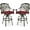 Dark Bronze/Chili Red, variant on MEETWARM 2 Piece Outdoor Patio Swivel Bar Stools, All-Weather Cast Aluminum Bar Height Bistro Chairs, Outdoor Furniture Bar Dining Chair Set with Cushions for Garden Deck Backyard, White