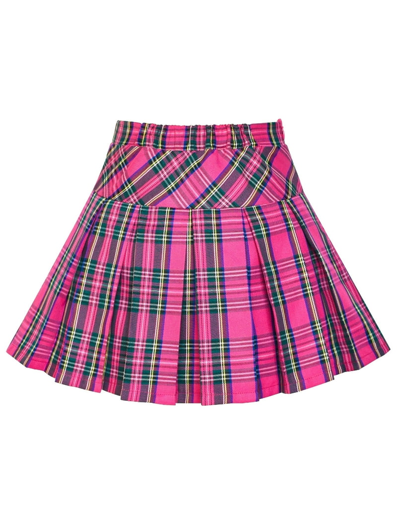 Girls Skirt Back School Uniform Pink Tartan Skirt 13-14 Years