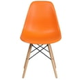 thumbnail image 6 of Flash Furniture 2 Pack Elon Series Orange Plastic Chair with Wooden Legs for Versatile Kitchen, Dining Room, Living Room, Library or Desk Use, 6 of 7