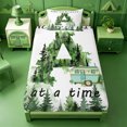 thumbnail image 3 of meiyoeat Kids Camper Twin Sheets For Boys,Green A Alphabet Bedding,3 Pieces,1 Fitted Sheet and 1 Pillowcase, 3 of 6