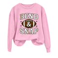 thumbnail image 7 of Women's Funny Letter Printed Graphic Football Fan Sweatshirt,Long sleeve Casual Crewneck Pullover Tops for Game Day,Weekend,Daily Wear Pink XXL, 7 of 7