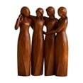 thumbnail image 3 of Four Sisters Resin Statue Natural Wood Finish – 7.09 Inch Hand-Painted Figurine, Heartfelt Gift for Sister or Bestie, Home & Desk Decoration (Style E), 3 of 6