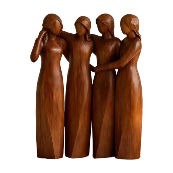 Sisters by My Side Sisters Sculpture,Retro Hand-Painted Resin Sister Figurines,Sister Statue,Friendship Love,Meaningful Gift for Women,Best Friend Birthday Gifts,Home Decor Piece