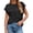 Black, variant on Short Sleeve Sweater for Women Crew Neck Ribbed Knit Vests Trendy Pullover Tops