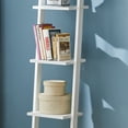 thumbnail image 6 of Haotian Modern Ladder Bookcase Made of Wood with Four Floors,Book Shelf, Stand Shelf, Wall Shelf, 12.99inch x 70.87inch, FRG15-W,White…, 6 of 7