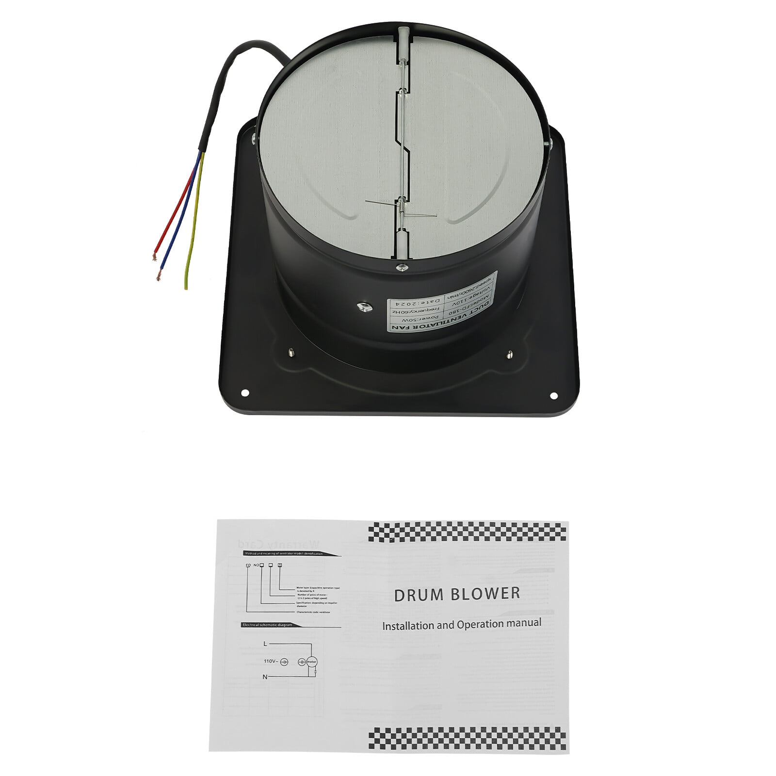 TFCFL 7 Inch Industrial Axial Exhaust Fan Ventilation Extractor Fan Air Blower 2600RPM Black