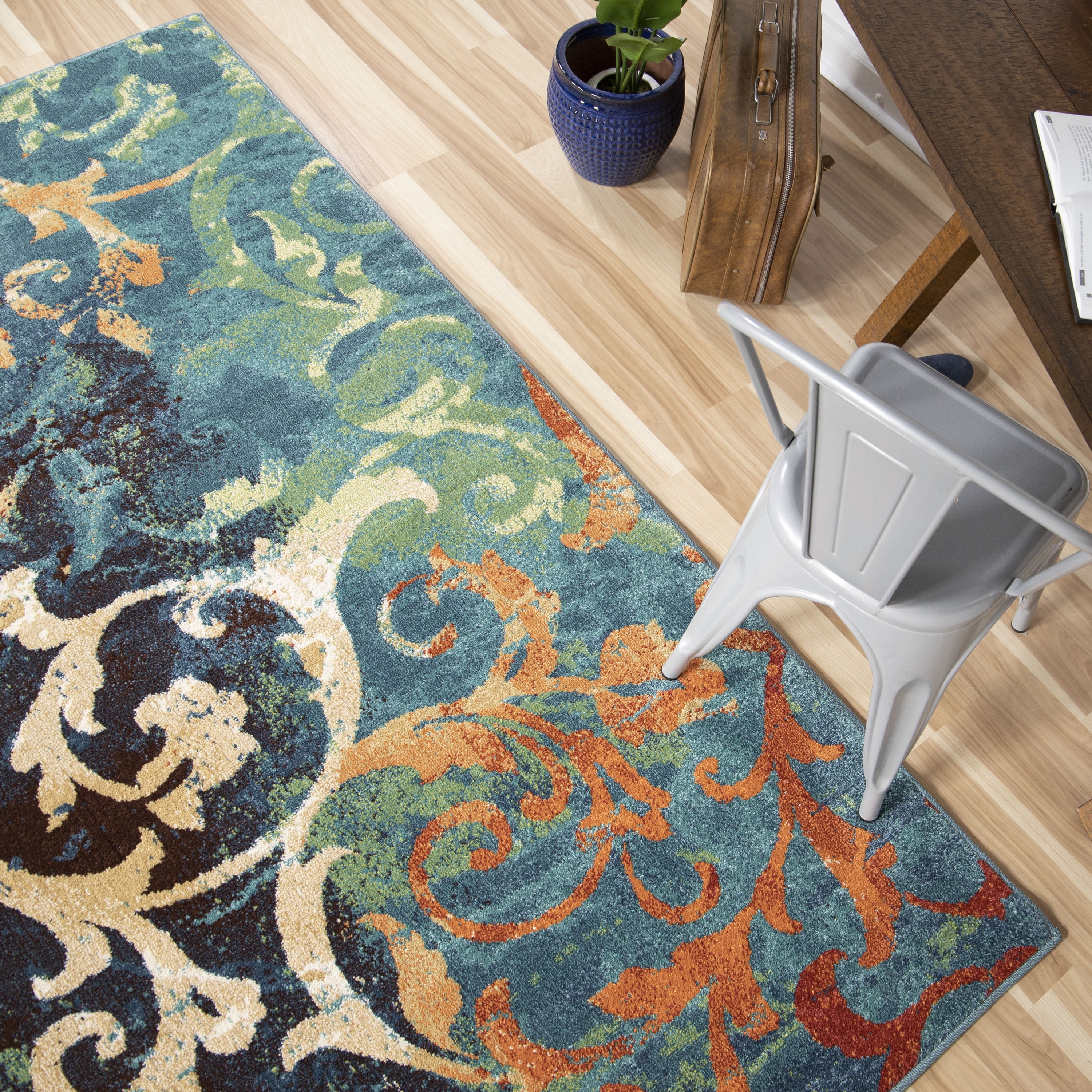 Orian Rugs Watercolor Scroll Multi Colored Area Rug Or