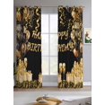 thumbnail image 2 of Happy Birthday Sheer Curtains 84 Inch Length 2 Panels Set for Living Room/Bedroom, Gifts Golden Black Balloons Goblet Glitter Ribbons Kitchen Curtains Grommet Curtains Window Treatments 42"x84"x2, 2 of 7