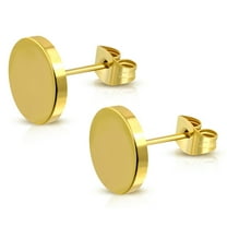 Stainless Steel Illusion Round Circle Button Stud Post Earrings
