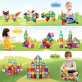 thumbnail image 4 of 100 Pcs Magnetic Tiles Building Blocks with 2 Cars, STEM Toys 3D Building Sets Gifts for Boys and Girls, 4 of 10