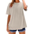 thumbnail image 3 of Women's Short Sleeve T-shirt Women'S Loose And Comfortable Oversized Trendy T Shirt Top,Yellow Women's Short sleeve T-shirt L, 3 of 9
