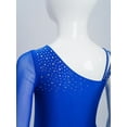 thumbnail image 5 of Kaerm Kids Girls Shiny Gymnastic Leotard Tassel Figure Skating Jumpsuit Ballet Latin Jazz Dance Bodysuit Blue 14, 5 of 7