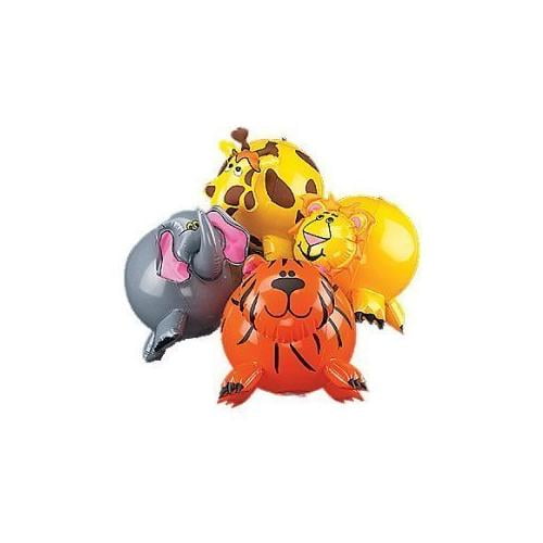 12pack Inflatable Jungle Animal Shaped Beach Balls, Assorted Colors
