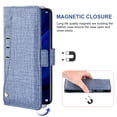 thumbnail image 3 of Huawei P30 Wallet Case Huawei P30 Cover Premium PU Leather Folio Flip Notebook Cover Vogue Business with Credit Slots Wallet Case for Huawei P30 - Blue, 3 of 5