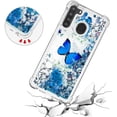 thumbnail image 5 of Compatible with Samsung Galaxy A21 Case Liquid Glitter Cute Stylish Slim TPU Silicone Quicksand Sparkle Shockproof Protective case for Women Girls Case for Samsung Galaxy A21 Blue Butterfly YB, 5 of 6