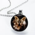 thumbnail image 2 of Butterfly Stunning Glass Circular Pendant Necklace - Elegant Jewelry for Women, 2 of 5