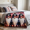 thumbnail image 4 of Anhility 4th of July Floral Flannel Throw Blanket, 27.6x39.4in Red White Blue USA Flag Design for Independence Day, Summer Nap, Office & Air Conditioned Room Use, 4 of 6
