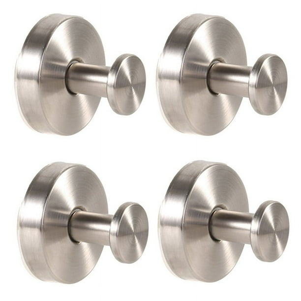 Gancho para Ropa con Ventosa de Acero Inoxidable, Gancho para Toallas de Baño y Cocina, Sin Perforaciones, con Ventosa Sin Costuras, Color Plateado
