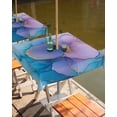 thumbnail image 2 of Fsddascl Blue Purple Pink Floral Marble Outdoor Tablecloth - 60x60 Inch Square Dining Table Cover, Contemporary Abstract Art Waterproof Outdoor Table Cloth with Umbrella Hole & Zipper for Patio, 2 of 7