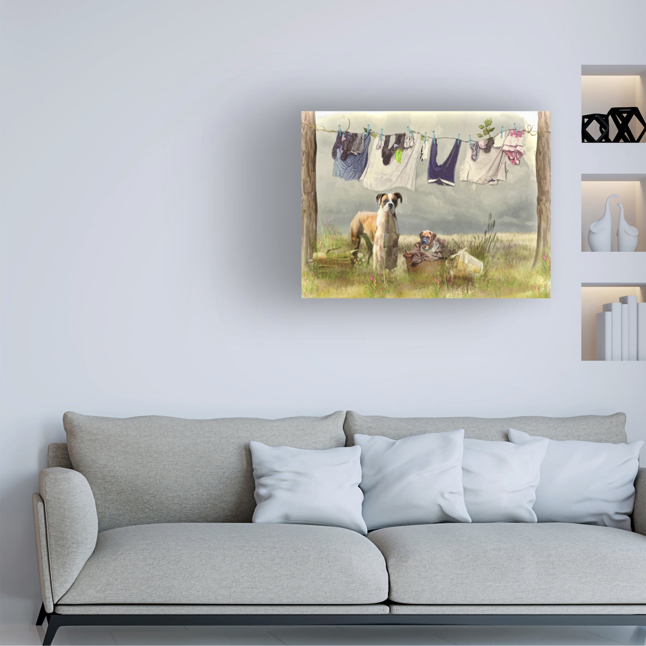 Canvas Wall Art - Trudi Simmonds 'Wash Day' Wall Art for Living Room, Bedroom, or Office Décor by Trademark Fine Art - 32 x 24 Inches