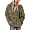 thumbnail image 2 of Sudadera de felpa para mujer, capucha con cordón, ajuste holgado, sudadera con capucha para mujer con bolsillo frontal para el trabajo, deportes diarios, 2 of 6