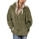 thumbnail image 2 of Sudadera de felpa para mujer, capucha con cordón, ajuste holgado, sudadera con capucha para mujer con bolsillo frontal para el trabajo, deportes diarios, 2 of 6