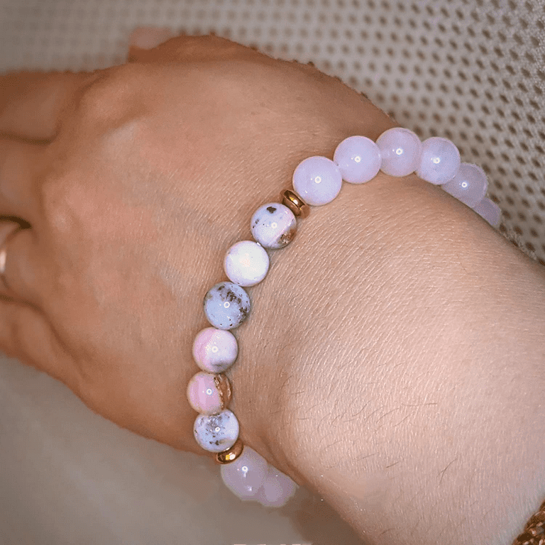 Natural Rose Quartz Bracelet-Grounding Gemstone Healing Stone Anxiety Bracelet sold