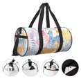 thumbnail image 3 of Zufioo Zebra Colourful Print Round Sports Travel Duffel Bag, Airplane Weekender Bag, Waterproof Gym Backpack, Unisex, 3 of 6