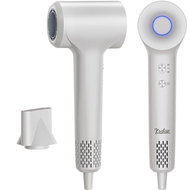 Secadora de Cabello 1500W, Secador de Iones Negativos de 200M, Motor sin Escobillas de Alta Velocidad de 110,000 RPM para un Secado Rápido en 2 Minutos, Secador de Pelo de Bajo Ruido de 57dB-blanco