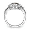 thumbnail image 2 of 925 Sterling Silver Champagne Diamond and Small Diamond Shape Ring Size 8 12.4mm Wide Ring for Women, 2 of 6