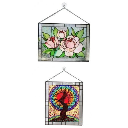 Window Hangings Panel Stained Glass Window Hangings Panel Flowers Window Hanging Decorations Decor Home Window Treatments Glass Window Hangings Stainglass Window Decor Wall Art Flowers Designs Walmart Canada