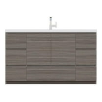 Alya Bath Paterno 60" Wood Single Freestanding Bathroom Vanity in Gray