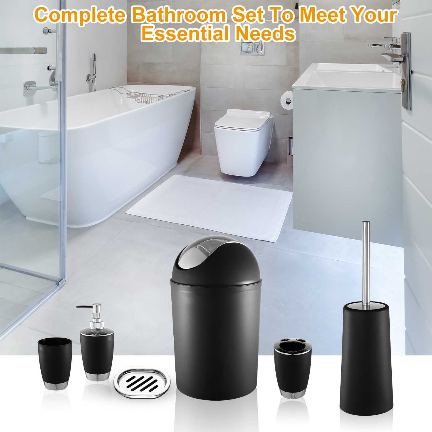 Bathroom Accessories Set 6 Pcs Ensemble Complete Soap Bathroom Accessories Set 6 Pcs