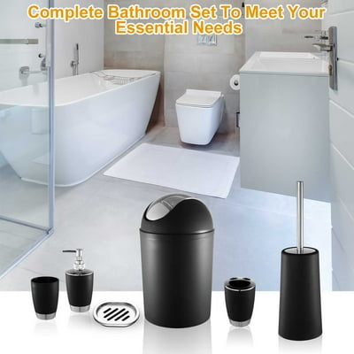 Buy Bathroom Accessories Set 6 Pcs Bathroom Set Ensemble Complete Soap Dispenser Toothbrush Holder Tumbler Soap Dish Toilet Cleaning Brush Trash Can Online In Turkey 729452561