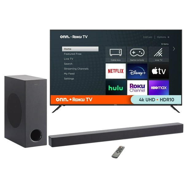 Onn. 70" 4K Roku TV with onn. 3.1 Atmos Soundbar with Wireless
