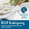 thumbnail image 5 of Guardmax Terry Cotton Queen Zippered Mattress Encasement - Waterproof & Bed Bug Proof Mattress Protector - Comfortable, Soft, and Noiseless Zippered Bedding - Dust Mite Proof (60 x 80 x 12), 5 of 10