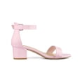thumbnail image 3 of BLISSFUL STEP Women's Shoes Open Toe Block Heel Ankle Strap Sandals Pink 6, 3 of 7