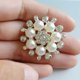 thumbnail image 4 of Broche de adorno de flor de cristal Bewildely 5 uds con botón de perla Beige, 4 of 6
