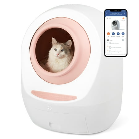 UPC: 0860005563753 | Leo s Loo Too by Casa Leo – No Mess Automatic Self-Cleaning Cat Litter Box Includes Charcoal Filter Built-in Scale Smart Home App with Voice Control