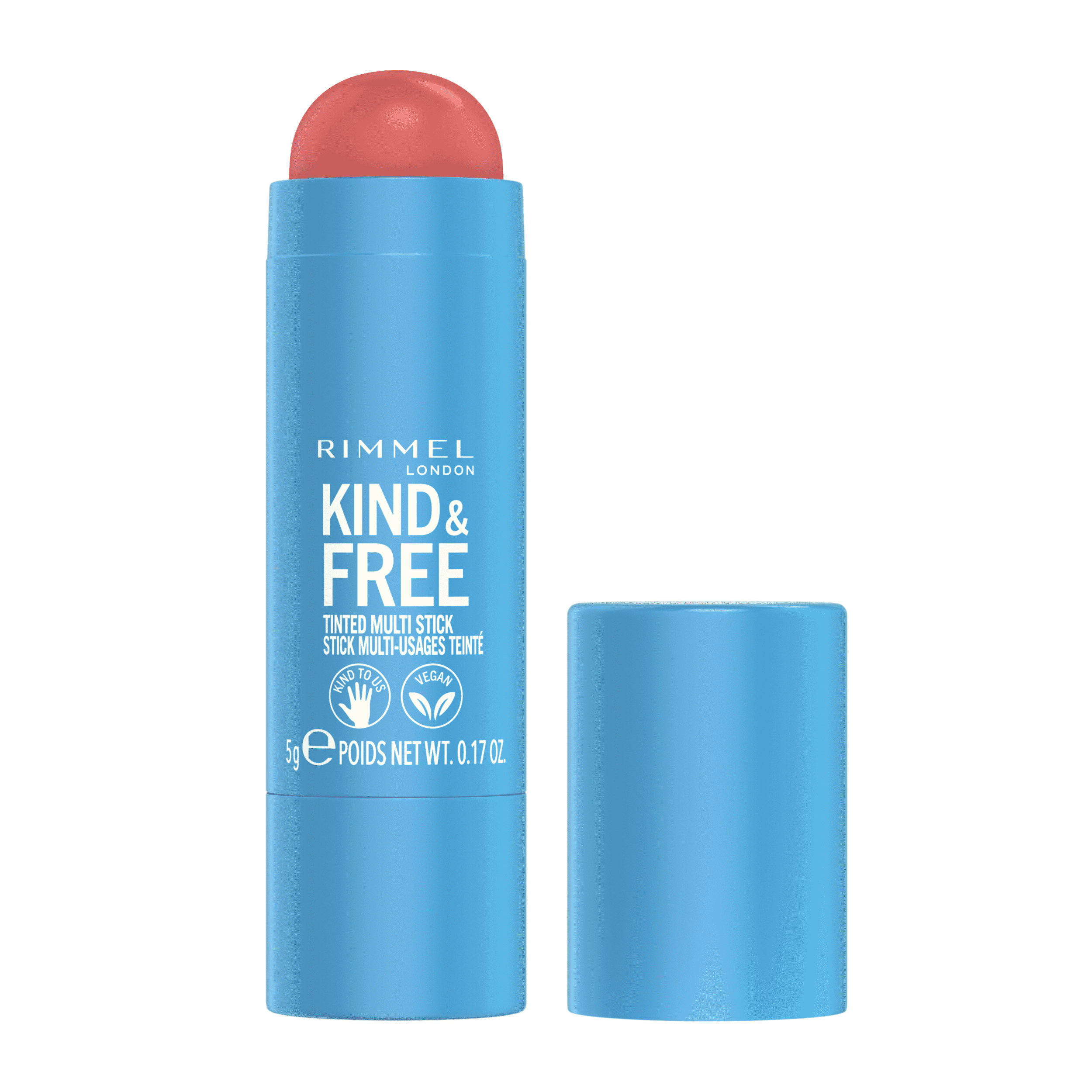 Rimmel London Kind & Free Multi-Stick, for Cheeks and Lips, Hydrating, Buildable Color, Vegan Formula, Clean Formula 5 G