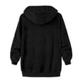 thumbnail image 7 of VISALY Womens Zip Up Hoodies Sweater Jacket Women's Plus Size Solid Color Sweatershirt Pullover Warm Wool Plush Coat Zipper Top Casual Sweaters Fleece Hoodies Winter Sweaters Black L, 7 of 7