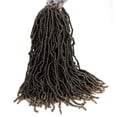 thumbnail image 2 of 18 Inch 5 Packs Synthetic Locs Black Goddess Faux Locs Curly Wavy Hair 21 Strands Pre-Looped Synthetic Most Natural Soft Locs Crochet Dirty Hair Extend for Woman +Free Gift(18" 425G), 2 of 8