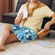thumbnail image 5 of Balery Flying Swallows Pantalones cortos de pijama de punto de algodón para hombre con cinturilla y bolsillos-Large, 5 of 6