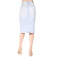 thumbnail image 2 of Fashion2Love Women's Juniors/Plus Size Calf - Length Ripped Stretch Pencil Stretch Denim Skirt, 2 of 5